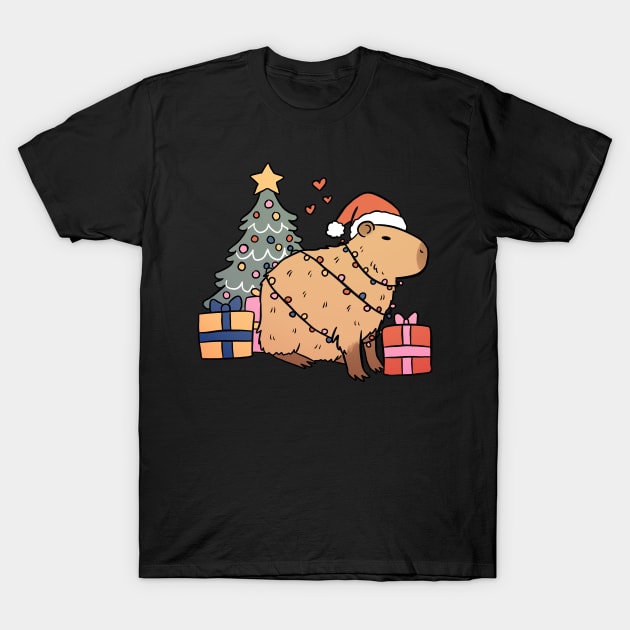 Cute christmas capybara T-Shirt by Yarafantasyart